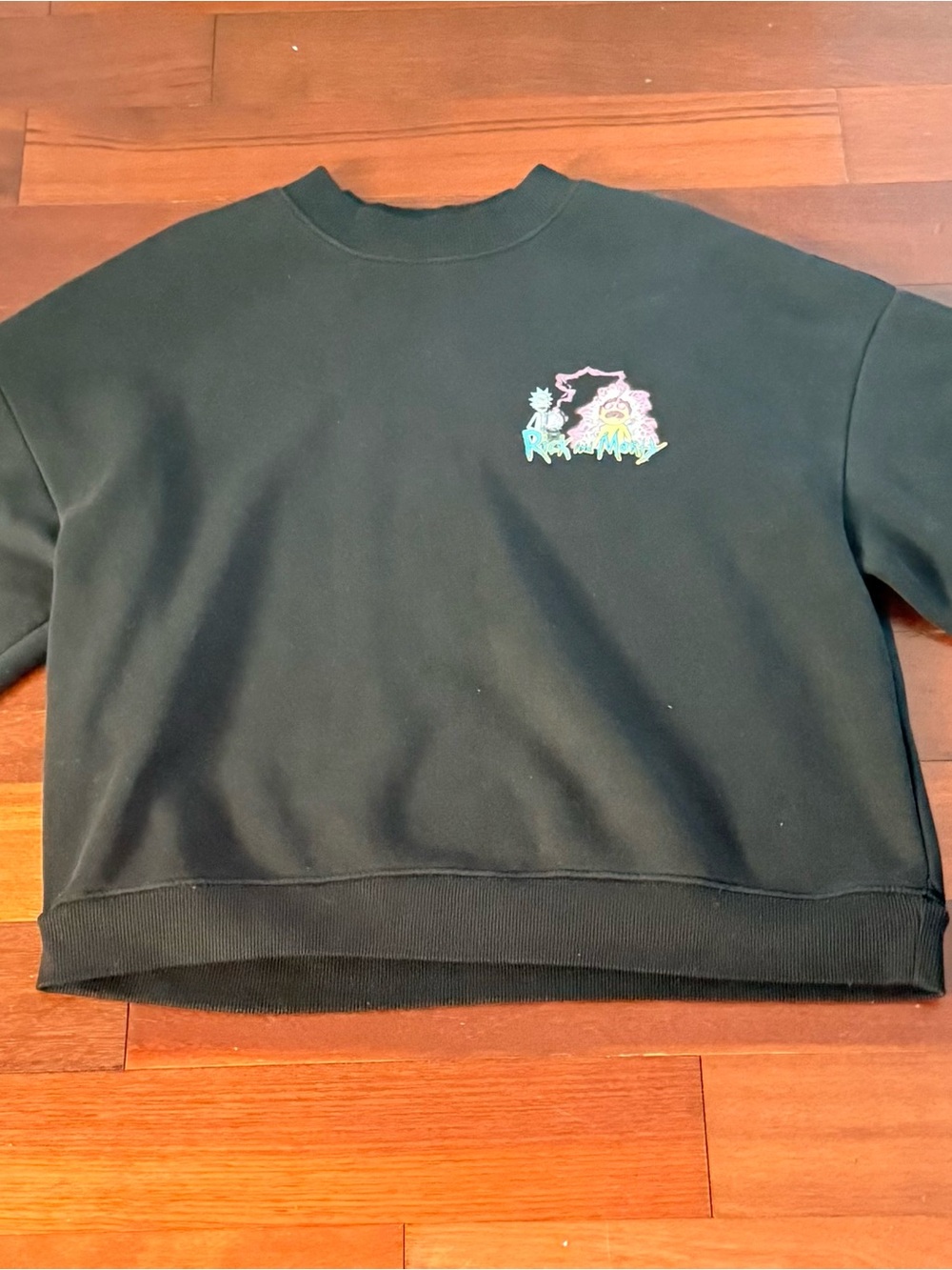 Y2K Rick and Morty Cartoon Adult Swim Black Unisex Sweater - Size Large